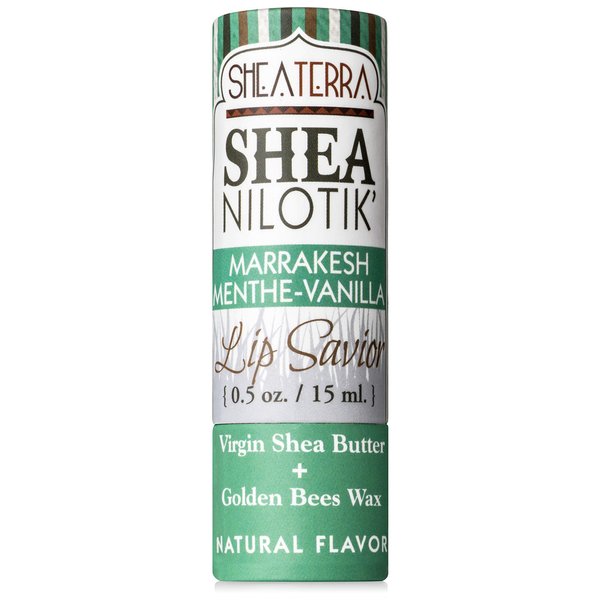Shea Terra Organics E Lip Savior | Paraben Free Shea Butter Lip Balm - Premium Quality Natural Lip Moisturizer - Therapeutic Remedy for Dry Lips - 0.5 oz (Menthe Vanilla)