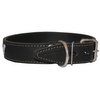 Dogs My Love Genuine Leather Reflective Dog Collar 26"x1.5" Black Fits 18"-23" Neck