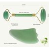 IDB Jade Roller and Gua Sha Skin Detox Set for Beautiful Skin - Advanced Facial Body Eyes Neck Massager Tool To Help Reduce Wrinkles and Aging - Original Natural Jade Stone with Bag