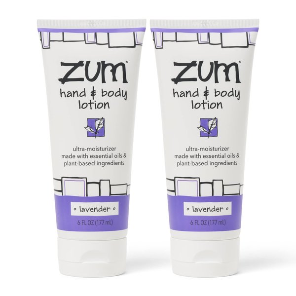 Zum Indigo Wild Hand & Body Lotion - Natural Hand Lotion for Dry Hands - Body Lotion for Women & Men - Body Moisturizers Include Shea Butter, Jojoba Oil & More - Lavender Scent - 6 fl oz (2 Pack)