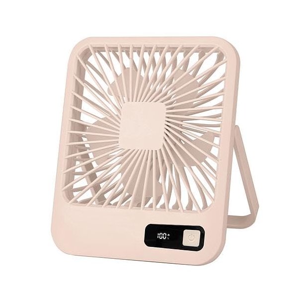 Mini Desktop Cooling Fan Rechargeable Battery Powered Personal Fan Speed Adjustment Strong Airflow Quiet Travel Fan with LCD Display for Home Office T