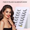 Lashes Natural Look False Eyelashes Anime Lashes Fluffy 3D Volume Eyelashes Cosplay Fake Eyelashes Sweat-proof Eye Lashes 7 Pairs Natural Foxy 15mm (5D04)