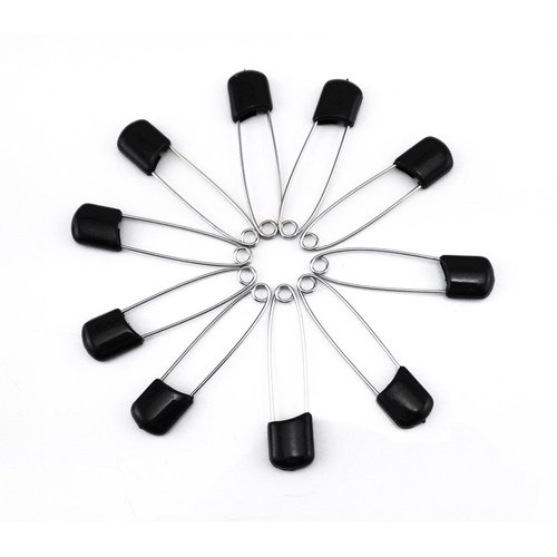 yueton 50pcs Black Plastic Head Baby Safety Pins Safety Locking Baby Cloth Diaper Nappy Pins