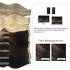 DOORES Hair Extensions Tape in Human Hair Balayage Dark Brown to Chestnut Brown 20pcs 50g 20 Inch Silky Straight Tape in Human Hair Extensions Natural Hair Skin Weft