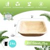 Chic Leaf Palm Leaf Plates Mini Disposable Bamboo Plates Like 3 Inch Square (50 Pk) - 100% Compostable & Biodegradable for Wedding, Party, Events Dinnerware