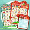 MonEnfance 39Pcs Christmas Bingo Cards, 24 Players Cute Christmas Bingo Game for Kids Adults Party Supplies Family Games Activities Xmas Festival