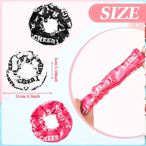 MTLEE 24 Pcs Cheer Scrunchies Bulk Cheer Pack Gifts Cheer Hair Accessories Cheerleading Hair Ties Cheerleading Elastics for Women Cheer Teams Birthday Party