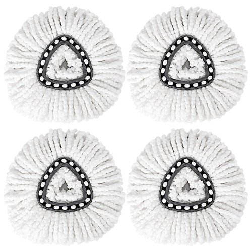 Spin Mop Replacement Heads, Microfiber Spin Mop Refills for O-Ceda, Easy Cleaning Mop Head Replacement,4-pack