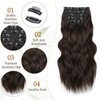 Vigorous Clip in Hair Extensions 20Inch Dark Brown Hair Extensions Clip Ins 6Pcs Long Wavy Soft Synthetic Hairpieces for Women(Dark Brown)