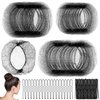 Japior 400 Pcs Hair Nets for Women Hair Net Food Service and U Shape Pins Elasticity Invisible Elastic Mesh Wig Nets for Hair Bun Sleeping Kitchen Dance (12in, 20in, 28in)