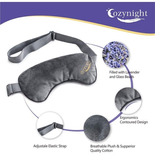 Cozynight Weighted Lavender Eye Mask for Sleeping, Yoga, Dry Eyes, Headache, Migraine Relief - Great Relaxation Gifts for Mom, Dad, Women, Men - Aromatherapy Lavender Eye Pillow