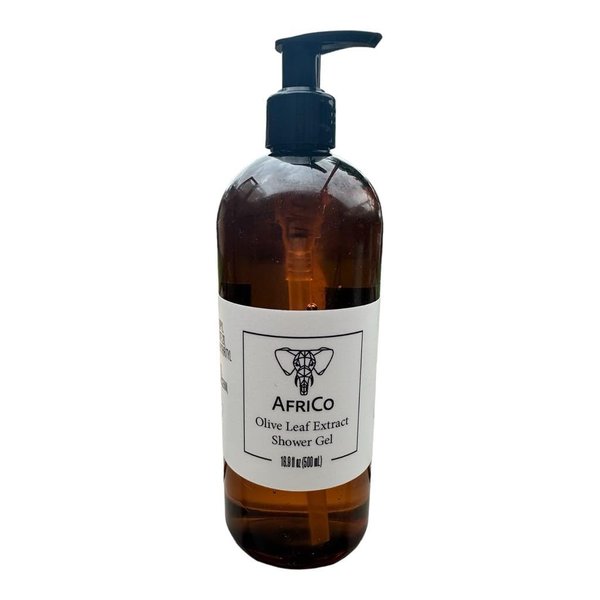 AfriCo Olive Oil Shower Gel for Body - Unscented, Enriched, Cleanses, Moisturizes, and Nourishes Skin