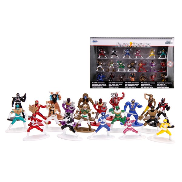 Jada Toys Power Rangers 1.65" Die-cast Metal Collectible Figures 20-Pack, Toys for Kids and Adults, Silver