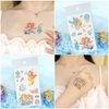 Oottati 12 Sheets Glitter Cute Temporary Tattoos Mermaid Jellyfish Fish Shell Seahorse Turtle Suit for Kids Adults