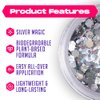 Silver Biodegradable Glitter Makeup | Plant Based, Eco Friendly, Hair Glitter, Face Glitter or Body Glitter | Cosplay, EDM, Music Festival and Rave Makeup Accessory | 5 Grams of Chunky Glitter