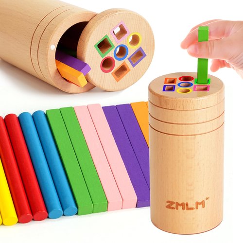 Wooden Color Sorting Toys for 1 2 3 Year Old: Toddler Educational Toys Preschool Learning for Valentines Easter Day Activities, Fine Motor Skills Matching Games Sensory Toys for Toddlers 12 + Gifts
