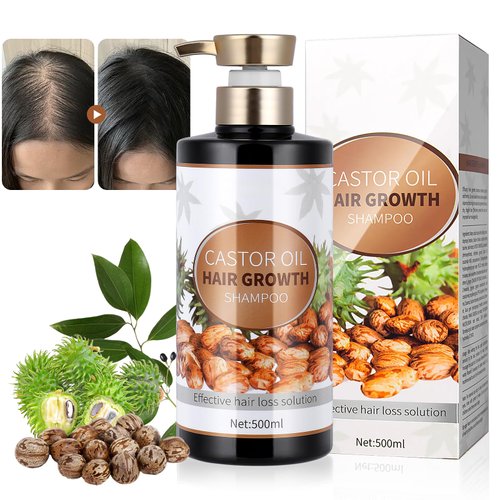 Silvercell Castor Oil Shampoo for Hair Growth, Hair Loss Shampoo Strengthens Hair Roots, Shampoo for Thinning Hair for Women Nourishes Dry Hair, Hair Thickening Shampoo for Men, 16.91 fl.oz