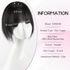 EMMOR 10 Inch Clip in Bangs, 100% Human Hair Bangs Hair Clip with 3 Secure Clips, 360°Cover Top HairPieces with Wispy Fringes for Women enhancing Facial Features(Black)