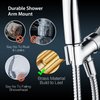 BRIGHT SHOWERS Shower Head Holder All Metal Handheld Shower Head Holder, Brass Adjustable Shower Arm Mount Bracket, Chrome