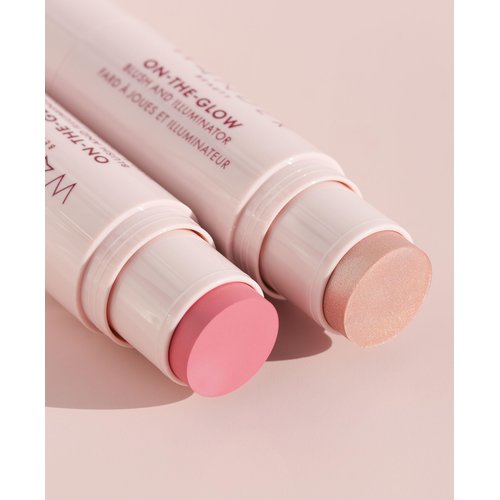 Wander Beauty On-the-Glow Blush and Illuminator - Petal Pink/Nude Glow - 7-in-1 Hydrating Cream Blush & Highlighting Stick - Stick Blush for Cheeks, Lip, & Body - Highlighter Makeup & Blush - 0.4 oz
