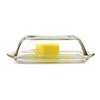 Kangaroo Glass Butter Dish with Lid - Elegant Crystal Glass to Hold Stick of Butter, Block of Cream Cheese & Serving Dish for Dishes & Small Fruits - Clear Butter Tray for Refrigerator & Counter Top