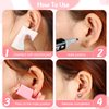 6 Pieces Self Ear Portable Piercing Gun Kit Disposable Nose Piercer with Pierced Earrings Household Body Piercing Tools with Studs for Men Women (Bead Style, Pink)