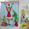 Franco Dr. Seuss The Grinch Holiday 13 Piece Shower Curtain and Ring Set, (100% Officially Licensed Product)