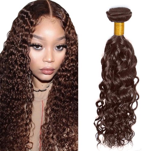 Light Brown Bundles Human Hair Color #4 Water Wave Bundles Chocolate Brown Bundles 18 Inch Brazilian Virgin Hair Weave Brown Water Wave Bundles Wet and Wavy Bundles