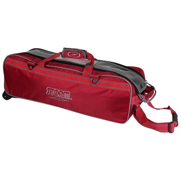 Storm Tournament 3 Ball Tote Roller Bowling Bag- No Pockets- Red ()