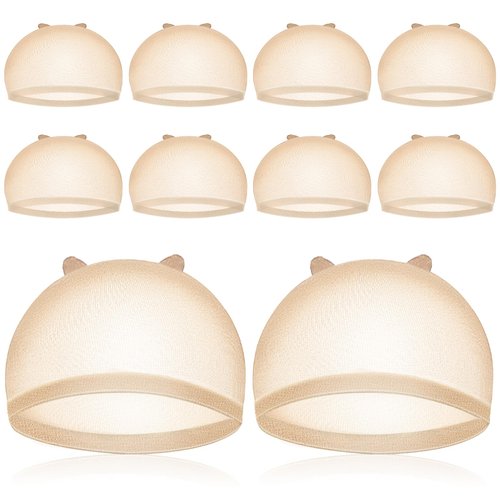 HD Wig Cap, IKOCO 8 Pcs Nude Wig Cap Ultra Thin Wig Cap for Lace Front Wig Nylon Stocking Caps fo...