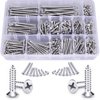 520PCS Wood Screws Assortment Kit - Stainless Steel Self Tapping Screw Set, Assorted Small Self Drilling Drywall Screws with Case, 4#6#8#10 Phillips Flat Head Sheet Metal Screws, Length 1/4" to 3"