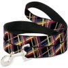 Dog Leash Plaid Black Yellow Red Blue Orange 4 Feet Long 0.5 Inch Wide