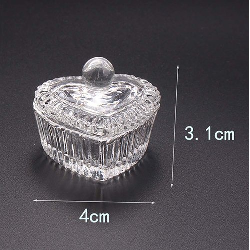 GSHLLO 2 Pcs Nail Art Glass Acrylic Dappen Dish Liquid Powder Crystal Cup Glassware Tools with Lid B