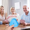 Motroce 4 Pcs Playing Card Game Holders, 4 Colors Hands Free Triangle Shaped Poker Tray, Holds Up to 15 Poker Cards Hands for Kids, Adults, Parties, Classroom Activities, Not Included Cards