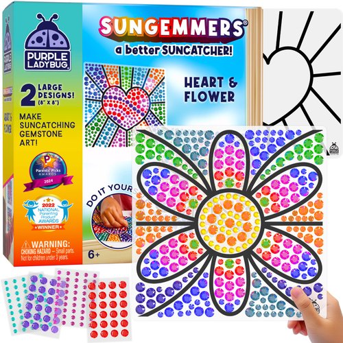 SUNGEMMERS Window Art Suncatcher Kits for Kids Crafts Ages 4-8 - Arts & Crafts for Girls Ages 8-12 4-6 6-8 Girls & Boys, Fun Girls Toys Age 6-8 & Up - Easter & Birthday Gifts for 6 Year Old Girls