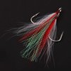 Bucktail Teasers Fishing Hooks Saltwater Fluke Flounder Rig Fishing Hooks Bucktail Mylar Teasers Inserted for Catfish Cod Flounder Fluke Hi/Lo Rig Three Colors 6/12pcs