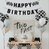 Pre-Strung Race Car Happy Birthday Banner, Race Cars Party Birthday Decorations for Boy, Black Racing Themed Birthday Party Decorations, Let’s Go Racing Party Supplies