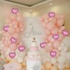 AnnoDeel 100pcs Pink Heart Foil Balloons, 5inch Mini Rose Pink Heart Mylar Balloons for Valentine's Day Wedding Engagement Proposal Girls Party Decoration