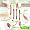 4 Pack Natural Silvervine Sticks, Catnip Toy Cat Chews Stick Toys for Indoor Cats Kitten, Teeth Molar Cleaning Relieve Interactive Silvervine Cat Nips Toy with Bell, Reduce Boredom Cats Accessories