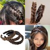 XXFBJNMD Non-slip headbands 3 strands Synthetic Hair Plaited Headbands Braid With Teeth Hair Band Accessories Messy Vintage Braid Headbands for Wedding Party Dating Dinner Ladies and Girls(HZ)