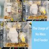 No Mess Bird Feeder, Bird Feeder for Cage, Acrylic Automatic Seed Container Parrot Food Holder Bird Feeder Animal Cage Water Food Holder for Parrot Parakeets