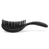 NuWay 4HAIR® DoubleC PRO® U.S. Patented Double Curved Detangling Brush is Hair Dryer Safe (Iron Black)