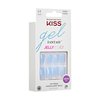 KISS Gel Fantasy, Press-On Nails, Nail glue included, Jelly Crushin', Light Blue, Medium Size, Square Shape, Includes 28 Nails, 2G Glue, 1 Manicure Stick, 1 Mini File