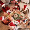 Wiooffen 80Pcs Christmas Paper Plates Party Supplies Christmas Santa Tableware Winter Snowman Dinner Dessert Plates Disposable Dinnerware Decorations for Xmas Holiday Party Serve 80 Guests