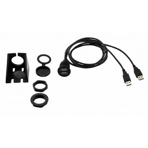 STINGER SSUSB2 Panel Mount Dual USB Cable with Multi Mount Accessories 4ft