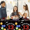 41PCS 13th Birthday Party Supplies Red and Black Official Teenager Party Decorations Plates Napkins Tablecloth Set for 13th Birthday Boys Girls