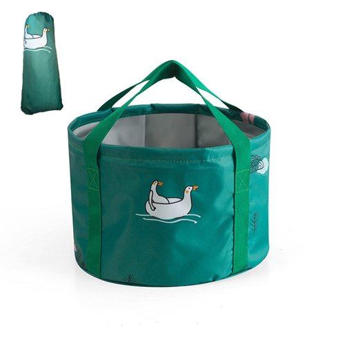 14L Collapsible Foot Soak Basin Tub Bag for Soaking Feet, Portable Pedicure Foot Spa Bath Foldable Feet Soaker Bucket for Travel Camping, SpringGreen