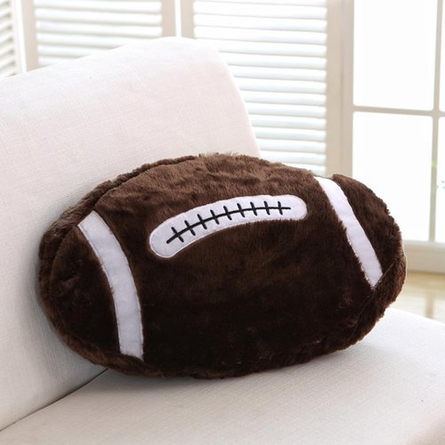 XIYUAN22inch Rugby Sports Pillow Plush Stuffed Sports Balls Toys Fluffy Durable Throw Pillow Cushion Sofa Room Decoratio Soft Sports Toy Gift (Coffee Color)