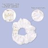 CIEHER 8 Pcs Hair Scrunchies for Bachelorette Party Favors, White Hair Scrunchie for Bride Pink Bridesmaid Scrunchies Hair Ties, Bridal Shower Bride Bridesmaid Proposal Gifts (White & Dark Blue)