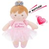 FancyOh! 9" Soft Ballerina Baby Doll Freya - Adorable My First Baby Doll for Infants - Sensory Baby Rattle Toy - Pink